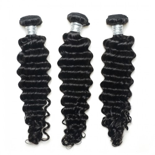 7A Grade 3pcs Human Hair Deep Wave Bundles Deep Wave Curly Human Hair Extensions